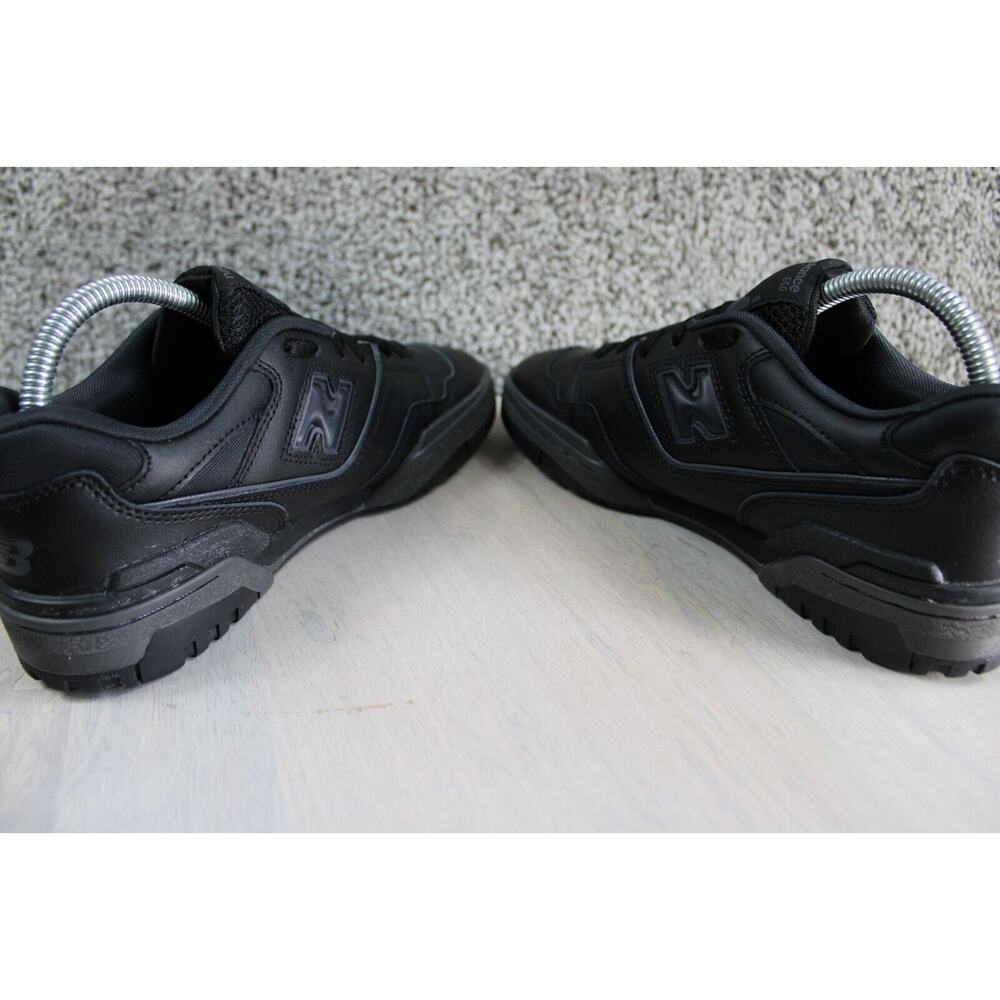 New Balance 550 Sneakers Youth 7 Triple Black Leather Athletic Shoes GSB550BB - Picture 8 of 11